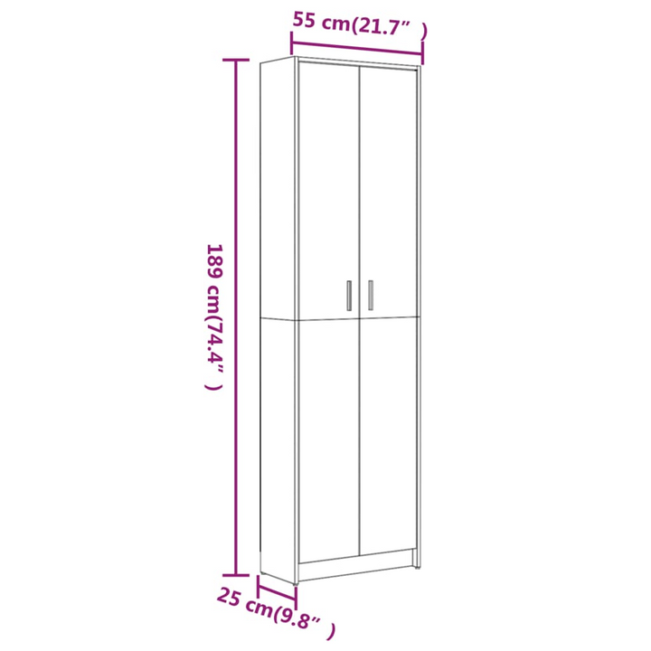 Elegant Brown Oak Hallway Wardrobe - Space-Saving Design, Ample Storage 55 x 25 x 189cm - Premium  from Home Treasures - Just £111.99! Shop now at Home Treasures