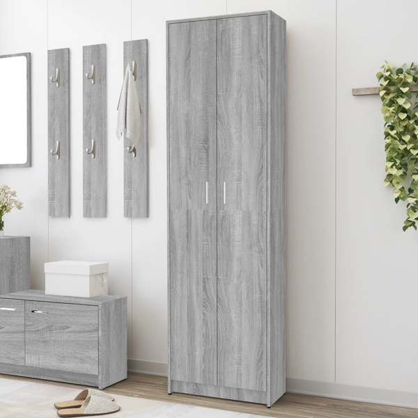 Stylish Sonoma Hallway Wardrobe in Grey - Space-Saving, 5 Compartments, 55x25x189cm - Premium  from Home Treasures - Just £108.99! Shop now at Home Treasures