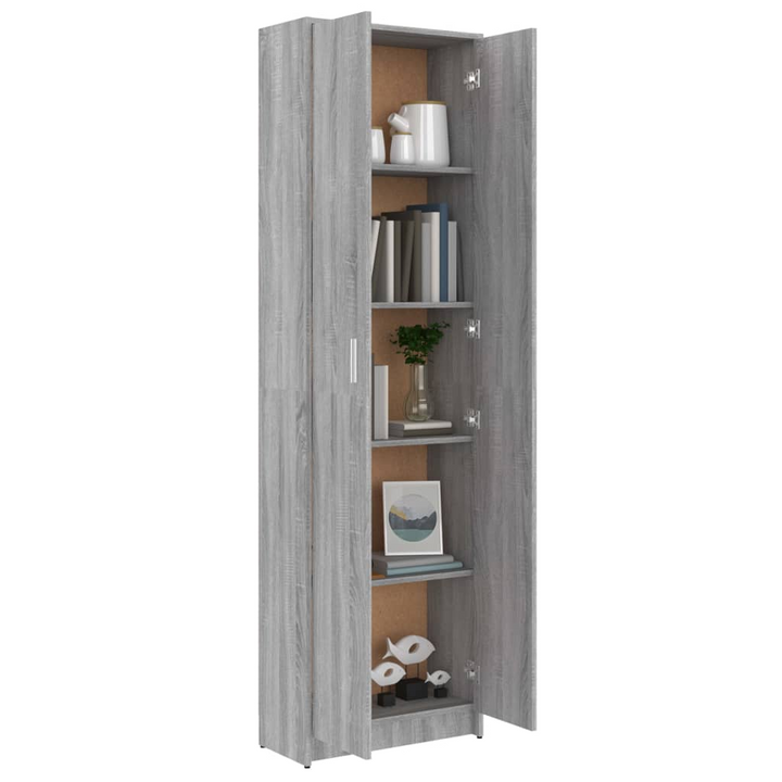 Stylish Sonoma Hallway Wardrobe in Grey - Space-Saving, 5 Compartments, 55x25x189cm - Premium  from Home Treasures - Just £108.99! Shop now at Home Treasures