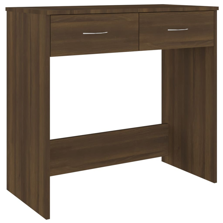 Sleek & Modern Brown Oak Work Desk - Compact 80 x 40 x 75cm with Storage Drawers - Premium  from Home Treasures - Just £57.99! Shop now at Home Treasures