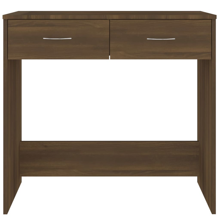 Sleek & Modern Brown Oak Work Desk - Compact 80 x 40 x 75cm with Storage Drawers - Premium  from Home Treasures - Just £57.99! Shop now at Home Treasures