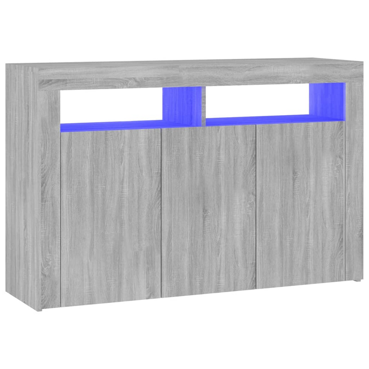 Modern Sideboard with RGB LED Lights in Grey Sonoma - 115.5x30x75 cm - Stylish & Functional Storage Solution - Premium  from Home Treasures - Just £124.99! Shop now at Home Treasures