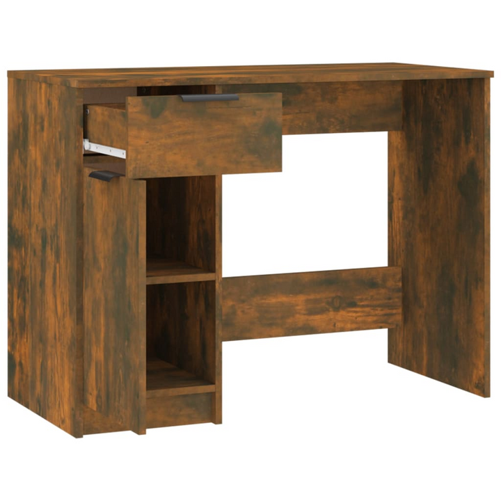 Stylish Work Desk in Smoked Oak Finish - 100 x 50 x 75cm | Sturdy & Practical Design with Ample Storage - Premium  from Home Treasures - Just £81.99! Shop now at Home Treasures