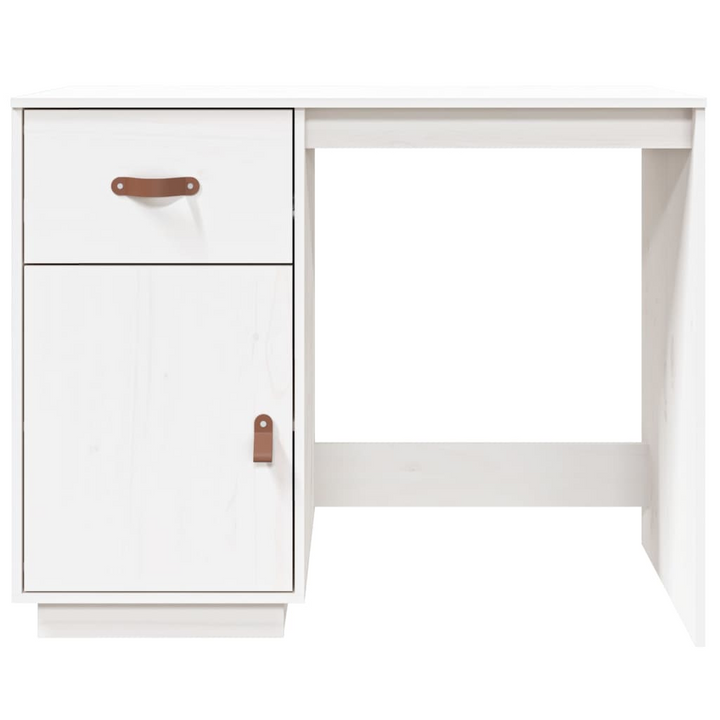 Solid Pine Wood Work Desk in White - Modern & Sleek Design with Ample Storage - 95 x 50 x 75 cm - Premium  from Home Treasures - Just £120.99! Shop now at Home Treasures