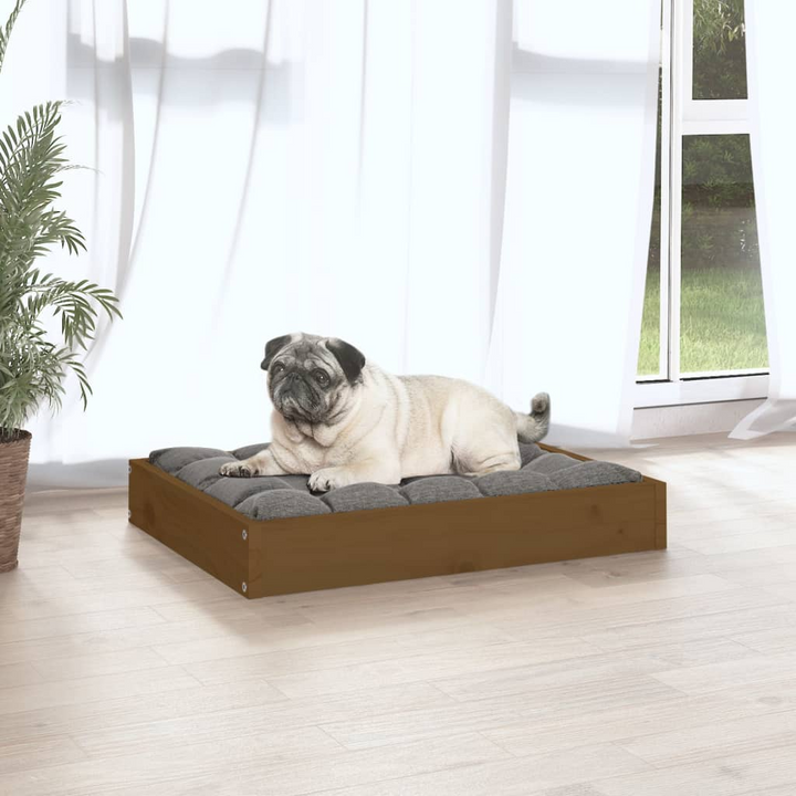 Solid Wood Pine Dog Bed in Honey Brown, 61.5x49x9 cm - Comfortable & Stylish Pet Furniture - Premium  from Home Treasures - Just £32.99! Shop now at Home Treasures