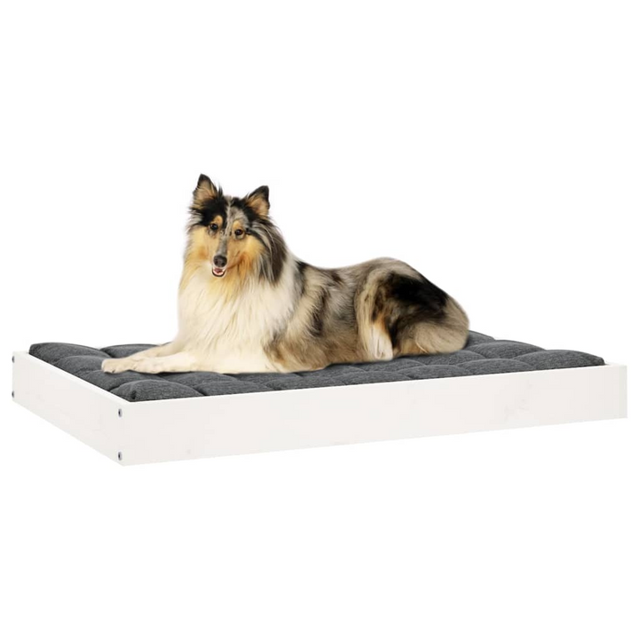 Solid Pine Wood Dog Bed - White, 91.5x64x9 cm - Sturdy & Stylish Comfort for Your Pet - Premium  from Home Treasures - Just £48.99! Shop now at Home Treasures