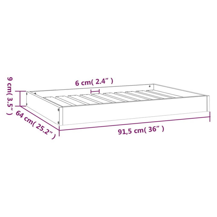 Solid Pine Wood Dog Bed - White, 91.5x64x9 cm - Sturdy & Stylish Comfort for Your Pet - Premium  from Home Treasures - Just £48.99! Shop now at Home Treasures