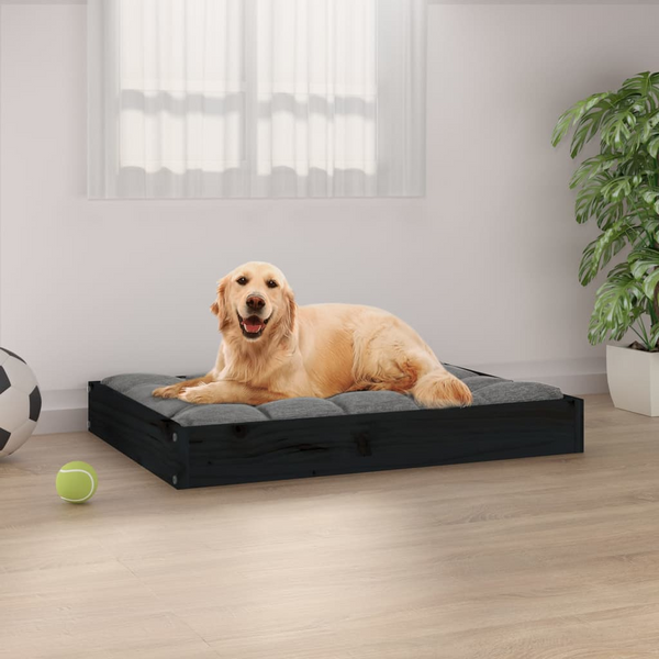 Dog Bed Black 71.5x54x9 cm Solid Wood Pine - Comfortable and Stylish - Premium  from Home Treasures - Just £36.99! Shop now at Home Treasures