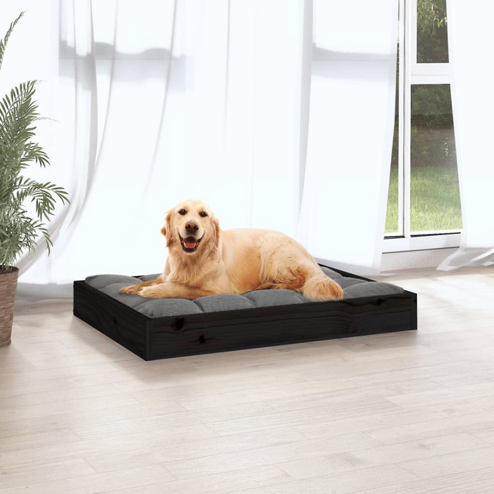 Dog Bed Black 71.5x54x9 cm Solid Wood Pine - Comfortable and Stylish - Premium  from Home Treasures - Just £36.99! Shop now at Home Treasures