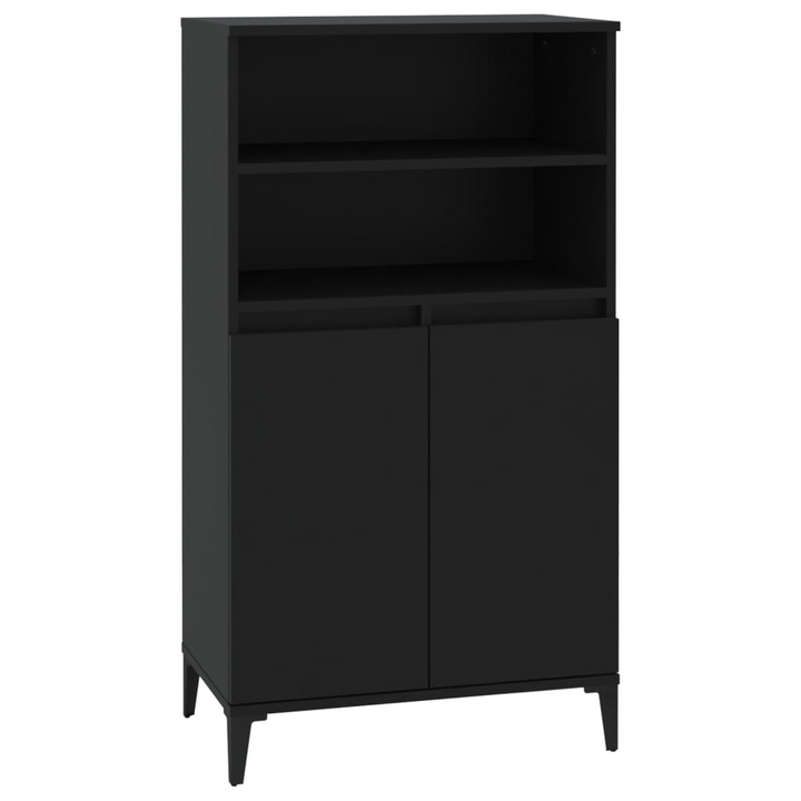 Highboard - Sleek Black 60x36x110 cm Engineered Wood | Modern Storage Solution - Premium  from Home Treasures - Just £96.99! Shop now at Home Treasures