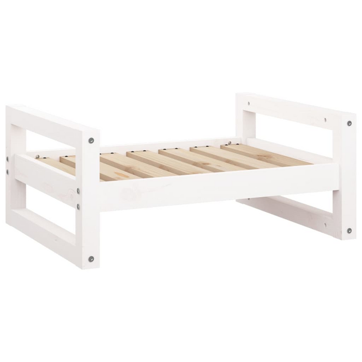 Solid Pine Wood Dog Bed in White, 65.5x50.5x28 cm | Durable & Stylish Pet Furniture - Premium  from Home Treasures - Just £36.99! Shop now at Home Treasures