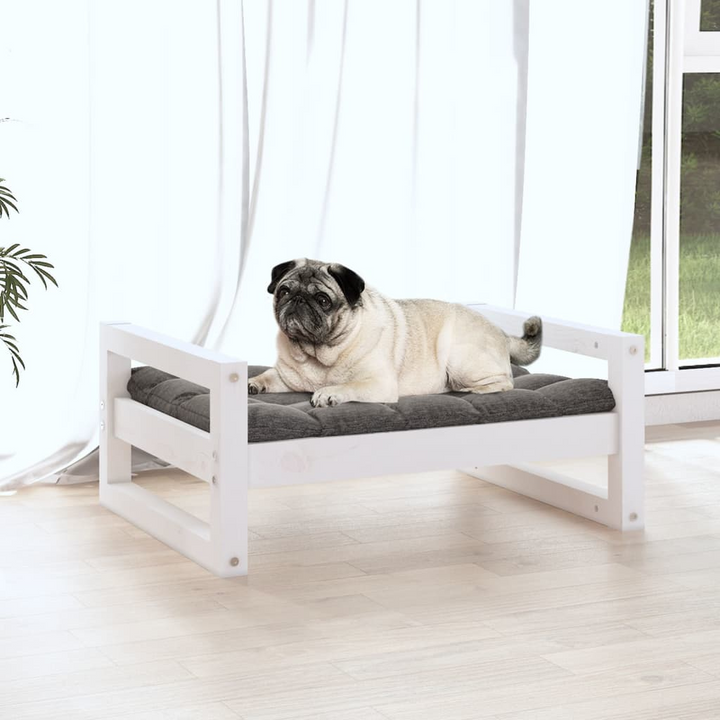 Solid Pine Wood Dog Bed in White, 65.5x50.5x28 cm | Durable & Stylish Pet Furniture - Premium  from Home Treasures - Just £36.99! Shop now at Home Treasures