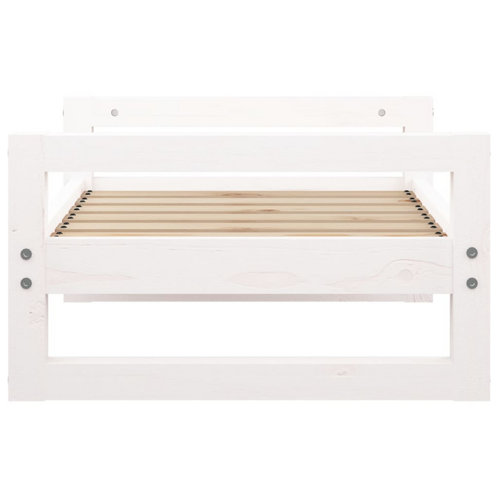 Solid Pine Wood Dog Bed in White, 65.5x50.5x28 cm | Durable & Stylish Pet Furniture - Premium  from Home Treasures - Just £36.99! Shop now at Home Treasures