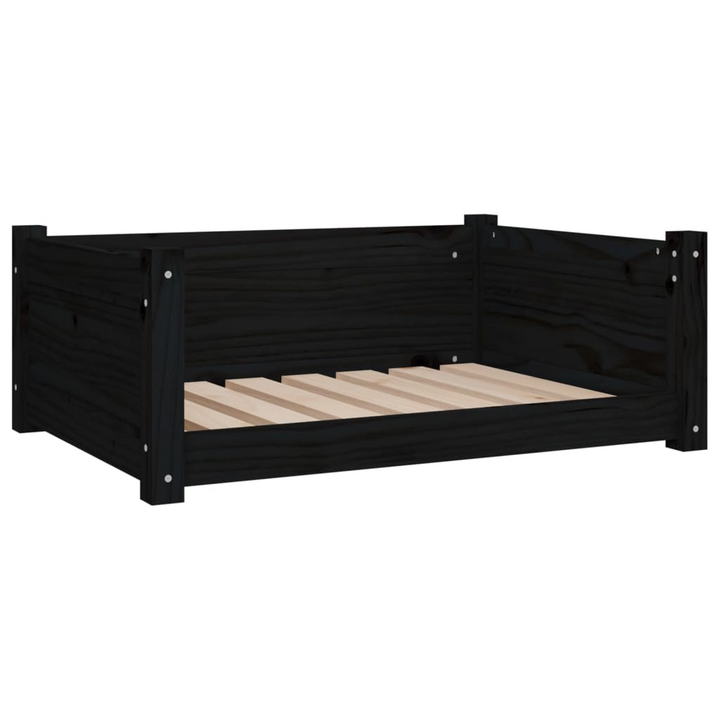 Solid Pine Wood Dog Bed in Black - 75.5x55.5x28 cm - Comfortable & Stylish Pet Furniture - Premium  from Home Treasures - Just £59.99! Shop now at Home Treasures