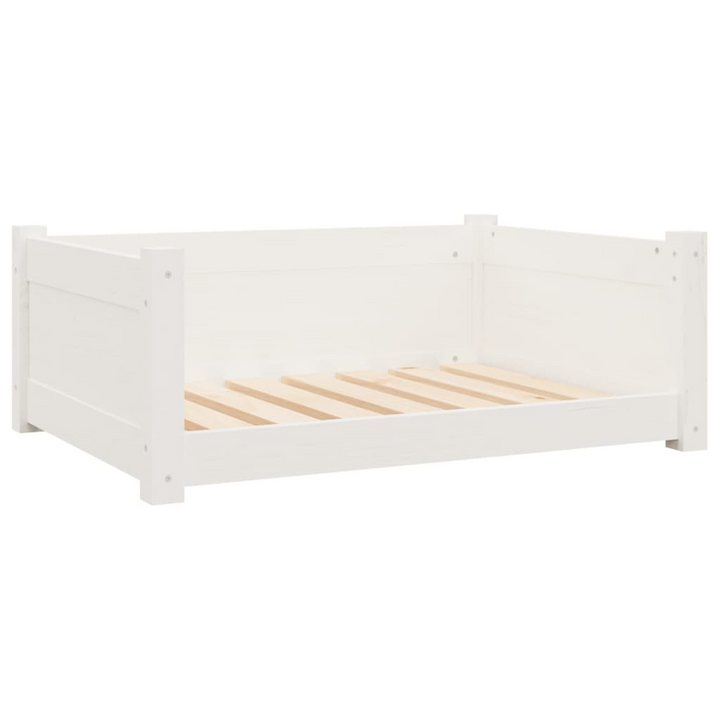 White Dog Bed - Solid Pine Wood, 75.5x55.5x28 cm - Comfortable & Stylish Pet Furniture - Premium  from Home Treasures - Just £66.99! Shop now at Home Treasures