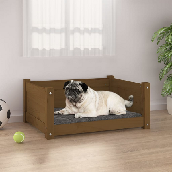 Solid Pine Wood Dog Bed, Honey Brown, 65.5x50.5x28 cm - Comfortable & Stylish Pet Furniture - Premium  from Home Treasures - Just £54.99! Shop now at Home Treasures