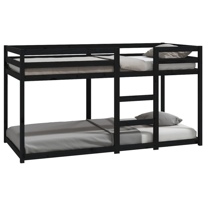 Solid Pine Wood Bunk Bed in Black, Space-Saving Design - 205.5 x 95.5 x 112 cm - Premium Bed from Home Treasures - Just £379.99! Shop now at Home Treasures