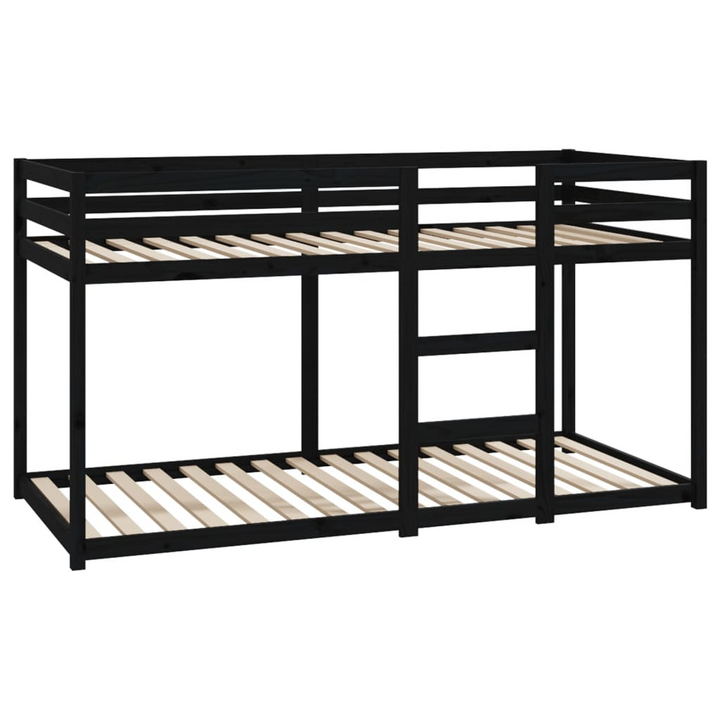 Solid Pine Wood Bunk Bed in Black, Space-Saving Design - 205.5 x 95.5 x 112 cm - Premium Bed from Home Treasures - Just £379.99! Shop now at Home Treasures