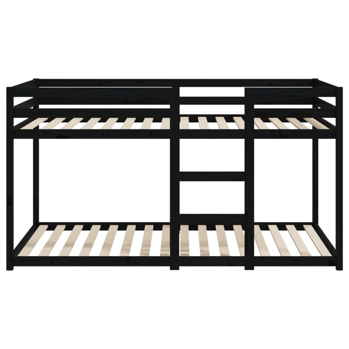 Solid Pine Wood Bunk Bed in Black, Space-Saving Design - 205.5 x 95.5 x 112 cm - Premium Bed from Home Treasures - Just £379.99! Shop now at Home Treasures