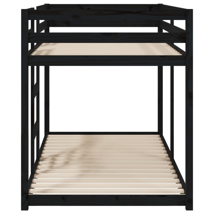 Solid Pine Wood Bunk Bed in Black, Space-Saving Design - 205.5 x 95.5 x 112 cm - Premium Bed from Home Treasures - Just £379.99! Shop now at Home Treasures