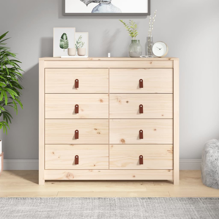 Solid Pine Side Cabinet - Natural Wooden Storage - 100x40x90cm - Rustic Style - Premium  from Home Treasures - Just £199.99! Shop now at Home Treasures