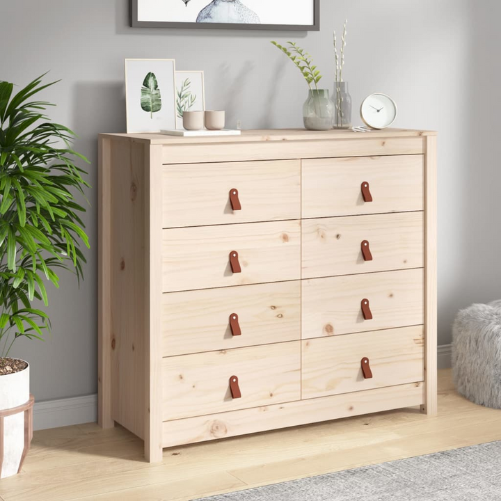 Solid Pine Side Cabinet - Natural Wooden Storage - 100x40x90cm - Rustic Style - Premium  from Home Treasures - Just £199.99! Shop now at Home Treasures