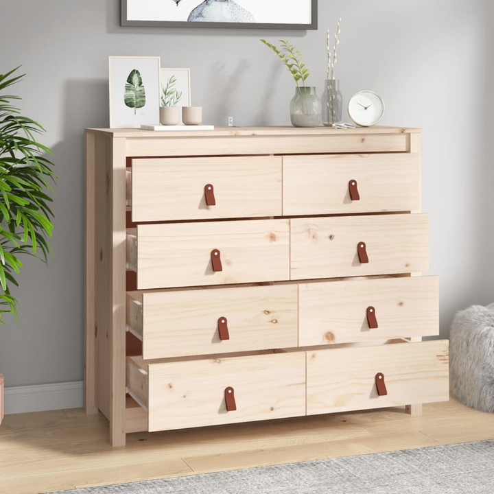 Solid Pine Side Cabinet - Natural Wooden Storage - 100x40x90cm - Rustic Style - Premium  from Home Treasures - Just £199.99! Shop now at Home Treasures