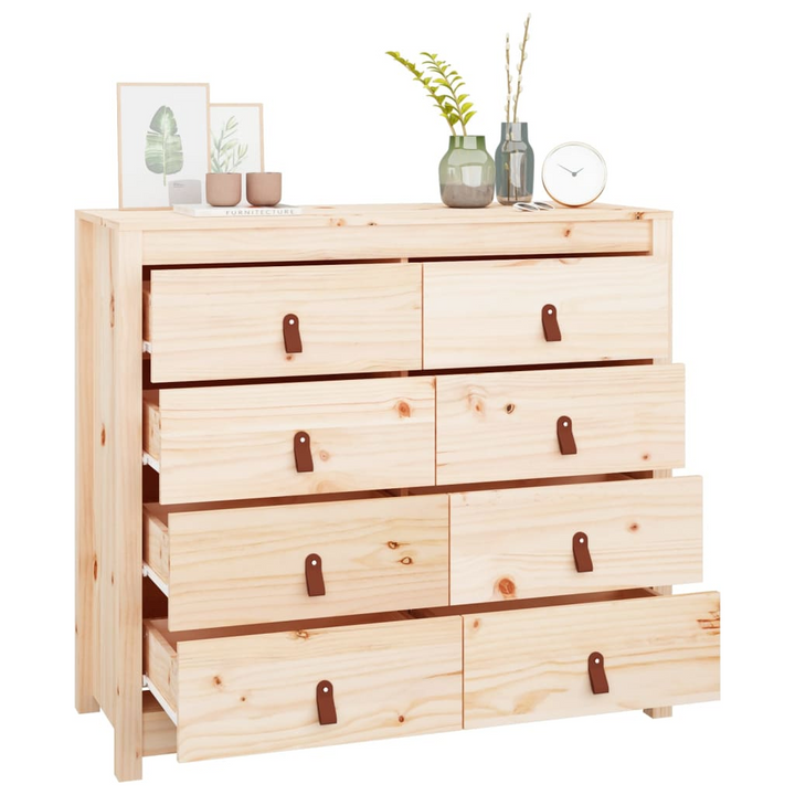 Solid Pine Side Cabinet - Natural Wooden Storage - 100x40x90cm - Rustic Style - Premium  from Home Treasures - Just £199.99! Shop now at Home Treasures