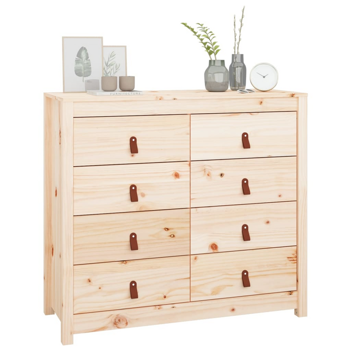 Solid Pine Side Cabinet - Natural Wooden Storage - 100x40x90cm - Rustic Style - Premium  from Home Treasures - Just £199.99! Shop now at Home Treasures