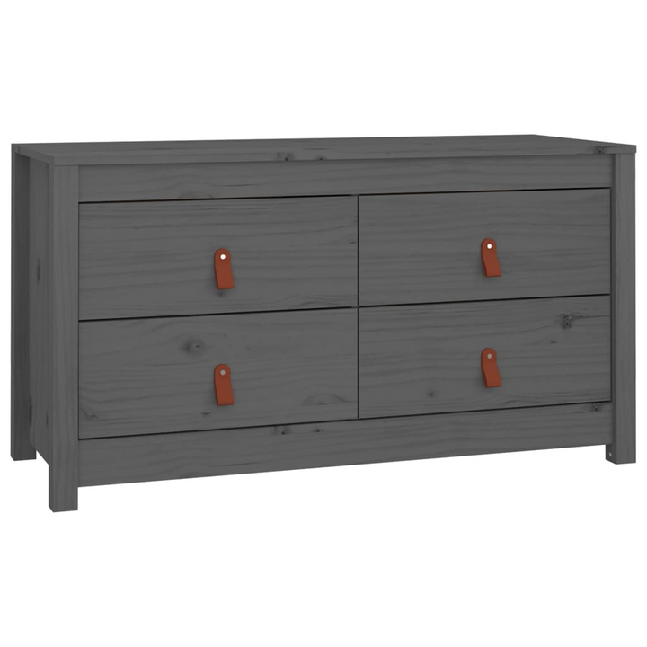 Solid Pine Side Cabinet in Grey - 100 x 40 x 54 cm | Stylish & Practical Storage Solution - Premium  from Home Treasures - Just £140.99! Shop now at Home Treasures