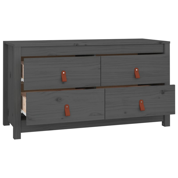 Solid Pine Side Cabinet in Grey - 100 x 40 x 54 cm | Stylish & Practical Storage Solution - Premium  from Home Treasures - Just £140.99! Shop now at Home Treasures