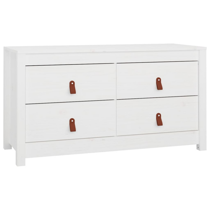 Solid Pine Side Cabinet in White | 100x40x54cm | Rustic Storage Solution - Premium  from Home Treasures - Just £144.99! Shop now at Home Treasures