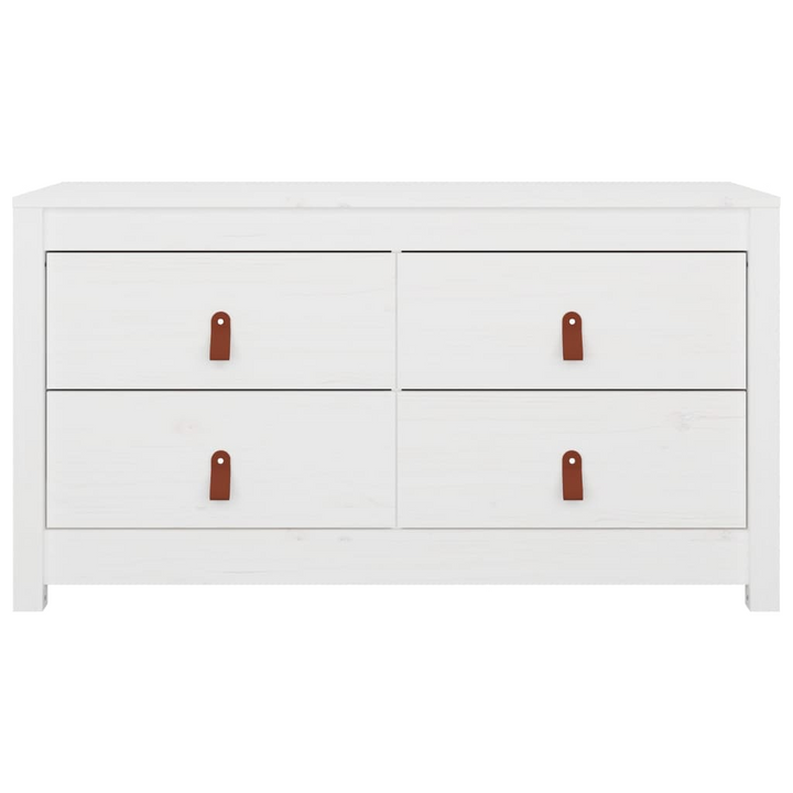 Solid Pine Side Cabinet in White | 100x40x54cm | Rustic Storage Solution - Premium  from Home Treasures - Just £144.99! Shop now at Home Treasures