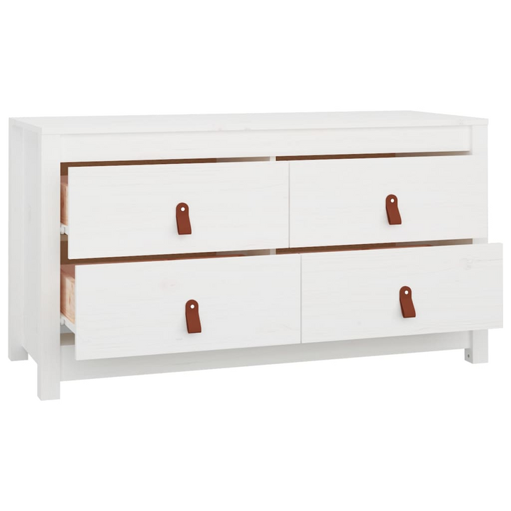 Solid Pine Side Cabinet in White | 100x40x54cm | Rustic Storage Solution - Premium  from Home Treasures - Just £144.99! Shop now at Home Treasures