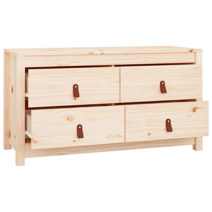 Solid Pine Side Cabinet (Natural) | 100 x 40 x 54cm | Rustic Design & Ample Storage - Premium  from Home Treasures - Just £111.99! Shop now at Home Treasures