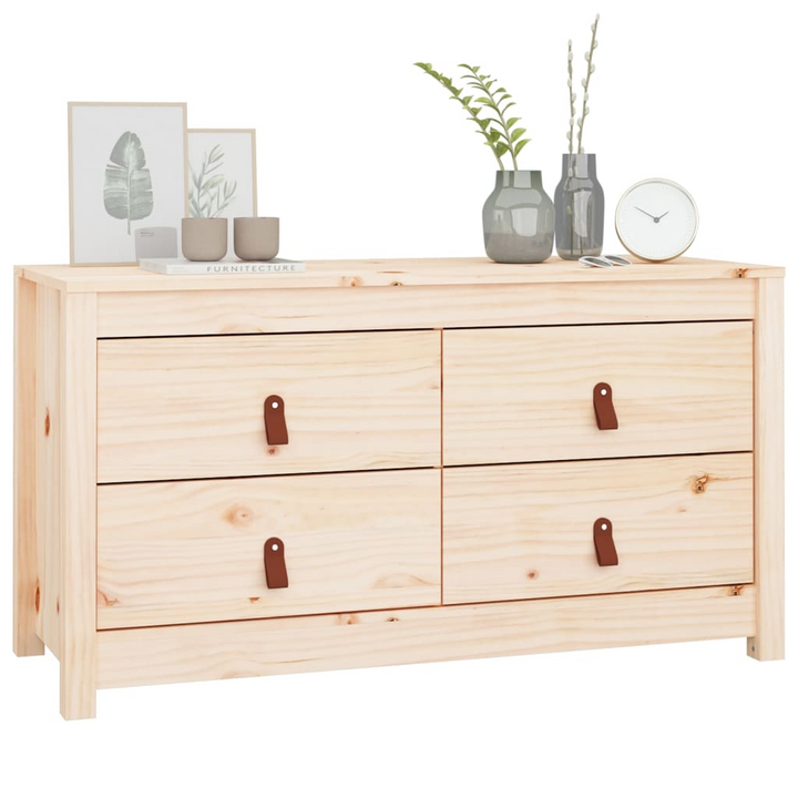 Solid Pine Side Cabinet (Natural) | 100 x 40 x 54cm | Rustic Design & Ample Storage - Premium  from Home Treasures - Just £111.99! Shop now at Home Treasures