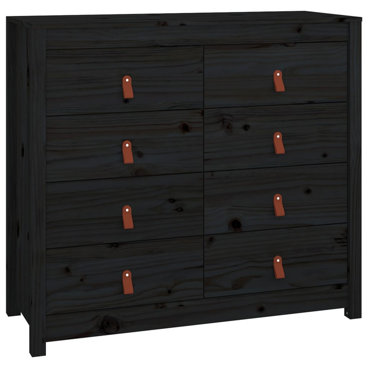 Elegant Solid Pine Side Cabinet in Black - Ample Storage & Rustic Charm - Premium  from Home Treasures - Just £222.99! Shop now at Home Treasures