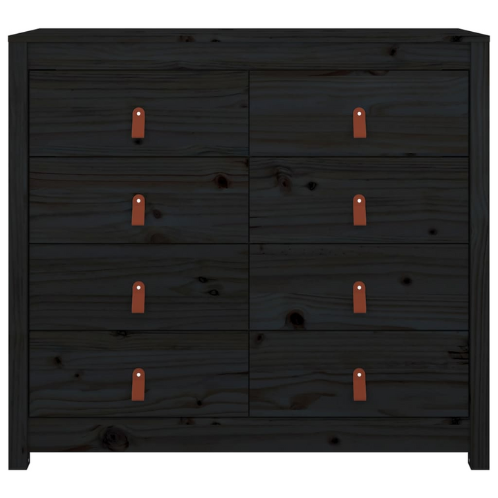 Elegant Solid Pine Side Cabinet in Black - Ample Storage & Rustic Charm - Premium  from Home Treasures - Just £222.99! Shop now at Home Treasures