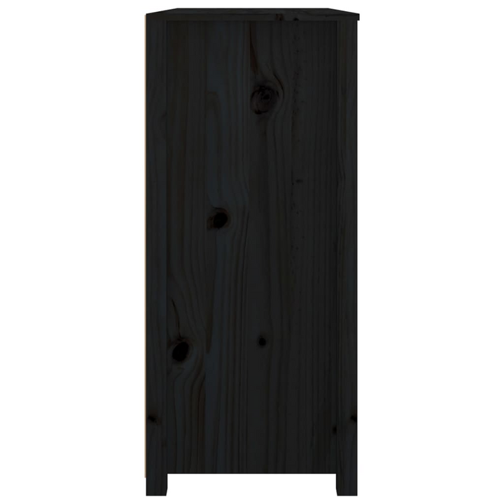 Elegant Solid Pine Side Cabinet in Black - Ample Storage & Rustic Charm - Premium  from Home Treasures - Just £222.99! Shop now at Home Treasures