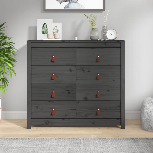 Elegant Solid Pine Side Cabinet in Grey - Ample Storage and Rustic Charm - Premium  from Home Treasures - Just £243.99! Shop now at Home Treasures