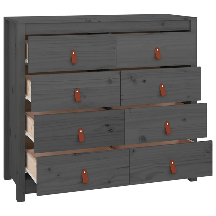 Elegant Solid Pine Side Cabinet in Grey - Ample Storage and Rustic Charm - Premium  from Home Treasures - Just £243.99! Shop now at Home Treasures