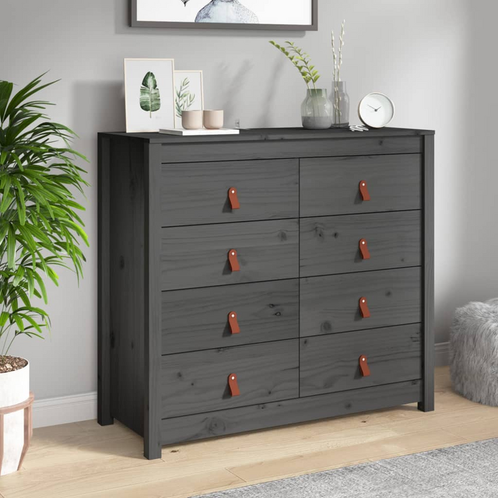 Elegant Solid Pine Side Cabinet in Grey - Ample Storage and Rustic Charm - Premium  from Home Treasures - Just £243.99! Shop now at Home Treasures