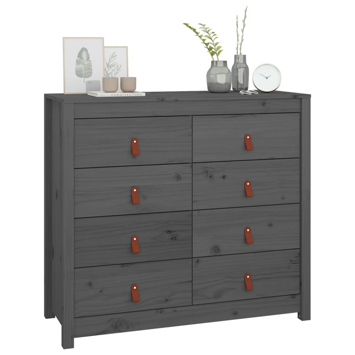 Elegant Solid Pine Side Cabinet in Grey - Ample Storage and Rustic Charm - Premium  from Home Treasures - Just £243.99! Shop now at Home Treasures