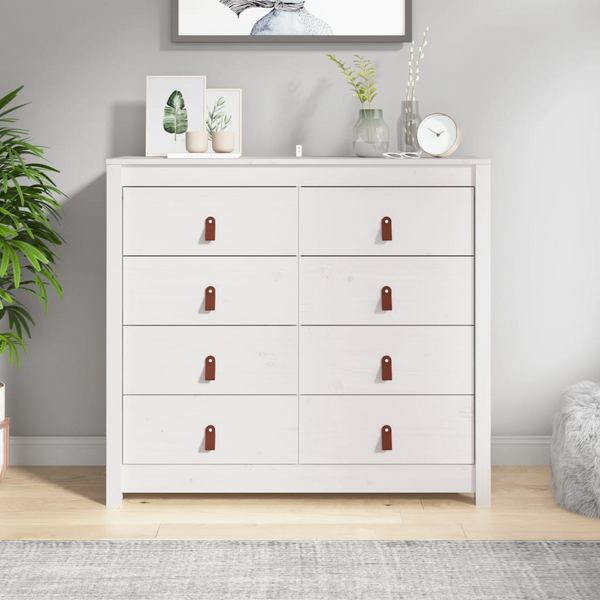 Solid Pine Side Cabinet in White - Elegant and Practical Storage Solution, 100 x 40 x 90cm - Premium  from Home Treasures - Just £213.99! Shop now at Home Treasures