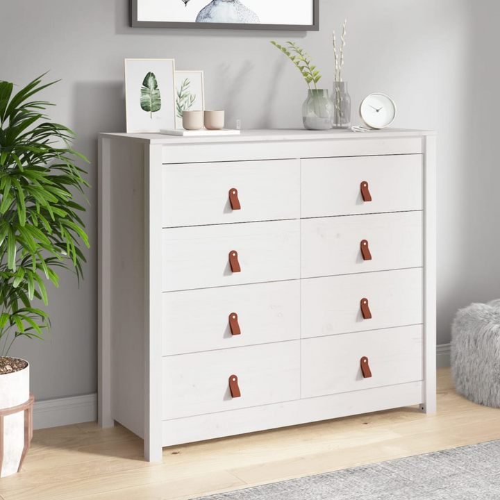 Solid Pine Side Cabinet in White - Elegant and Practical Storage Solution, 100 x 40 x 90cm - Premium  from Home Treasures - Just £213.99! Shop now at Home Treasures