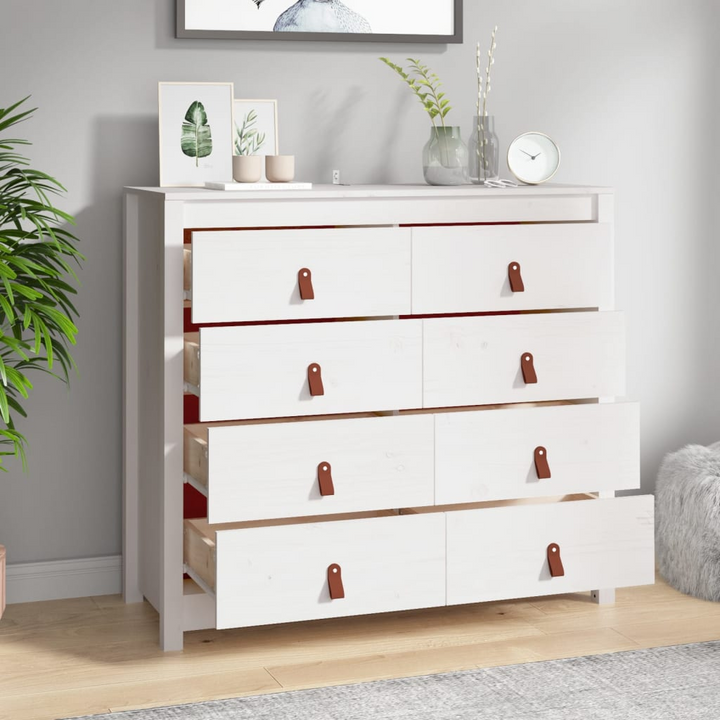 Solid Pine Side Cabinet in White - Elegant and Practical Storage Solution, 100 x 40 x 90cm - Premium  from Home Treasures - Just £213.99! Shop now at Home Treasures