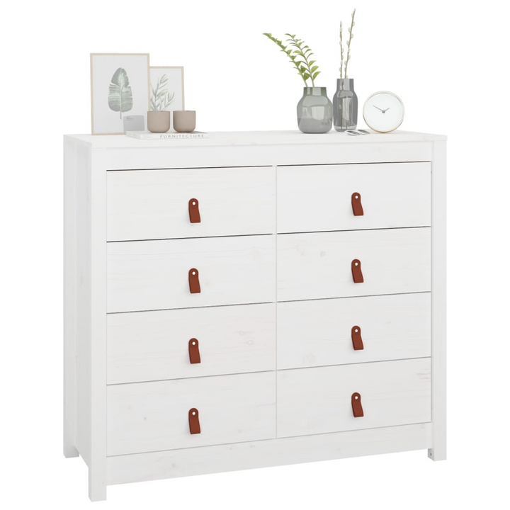 Solid Pine Side Cabinet in White - Elegant and Practical Storage Solution, 100 x 40 x 90cm - Premium  from Home Treasures - Just £213.99! Shop now at Home Treasures