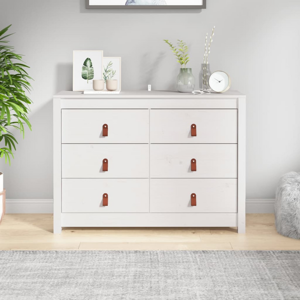 Solid Pine Side Cabinet in White - 100 x 40 x 72 cm | Stylish & Functional Storage Solution - Premium  from Home Treasures - Just £147.99! Shop now at Home Treasures