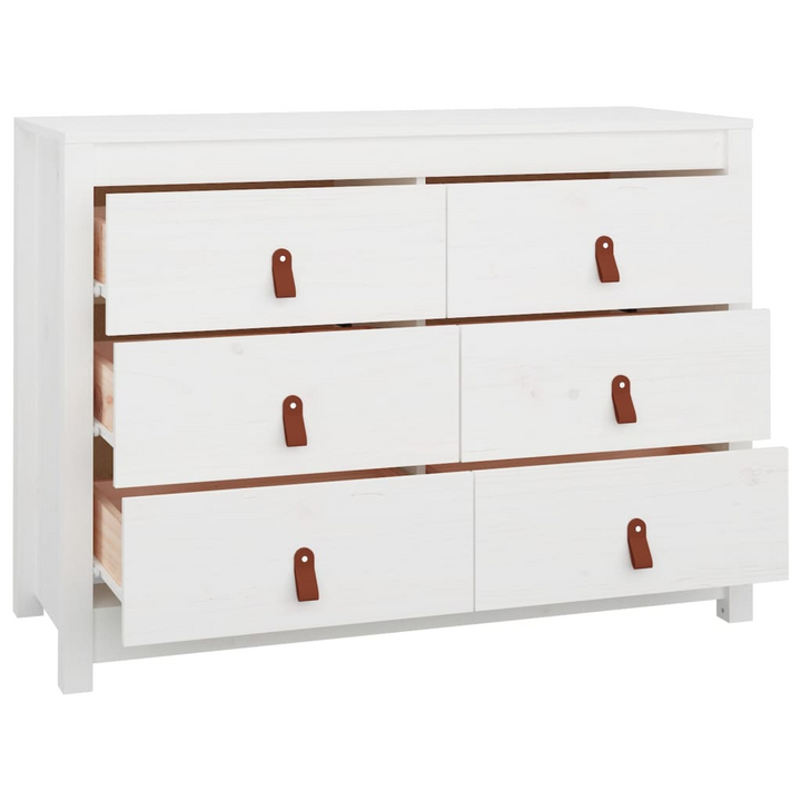 Solid Pine Side Cabinet in White - 100 x 40 x 72 cm | Stylish & Functional Storage Solution - Premium  from Home Treasures - Just £147.99! Shop now at Home Treasures