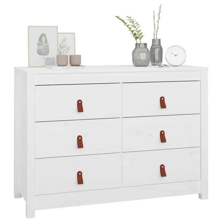 Solid Pine Side Cabinet in White - 100 x 40 x 72 cm | Stylish & Functional Storage Solution - Premium  from Home Treasures - Just £147.99! Shop now at Home Treasures